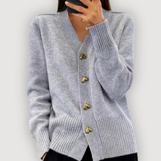 Bella | Heart Button Cardigan