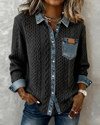 Jane | Soft Denim Patchwork Shirt