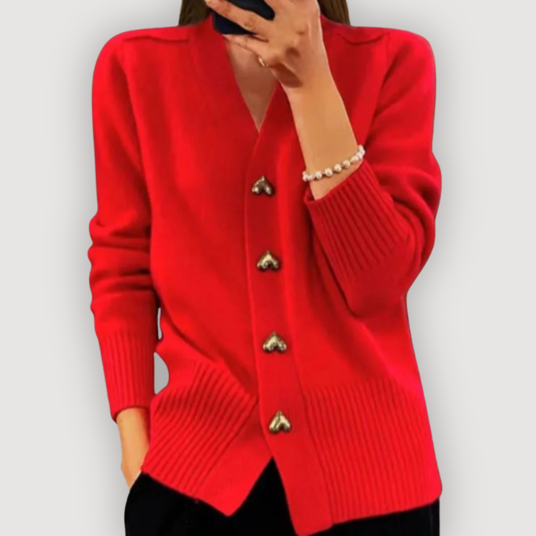 Bella | Heart Button Cardigan
