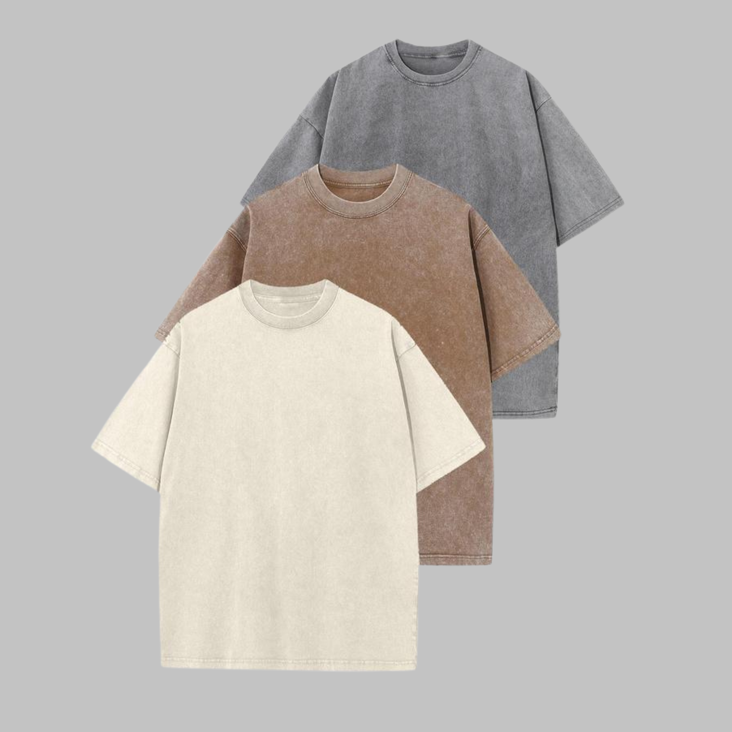 Afina | Women Casual Oversized Wash Crew Neck Unisex Shirt