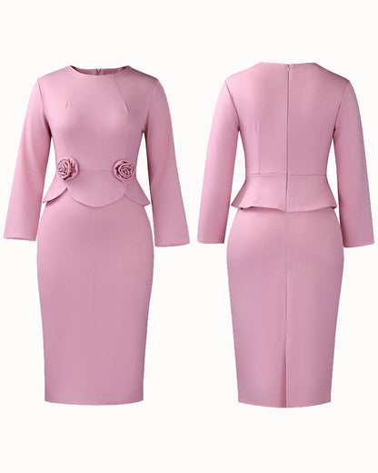 Daisy | Elegant 3D Floral Bodycon Pencil Dress