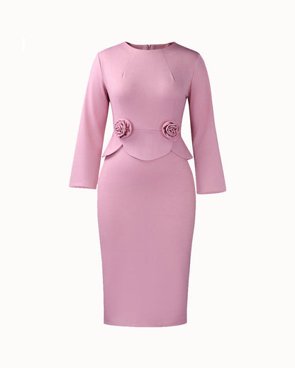Daisy | Elegant 3D Floral Bodycon Pencil Dress